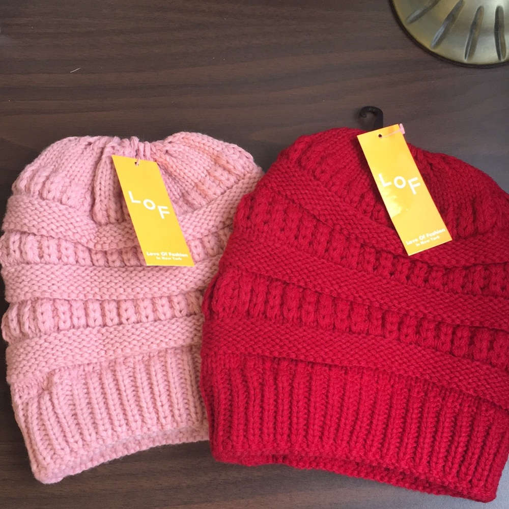 Two Bun/Ponytail Crochet Hats